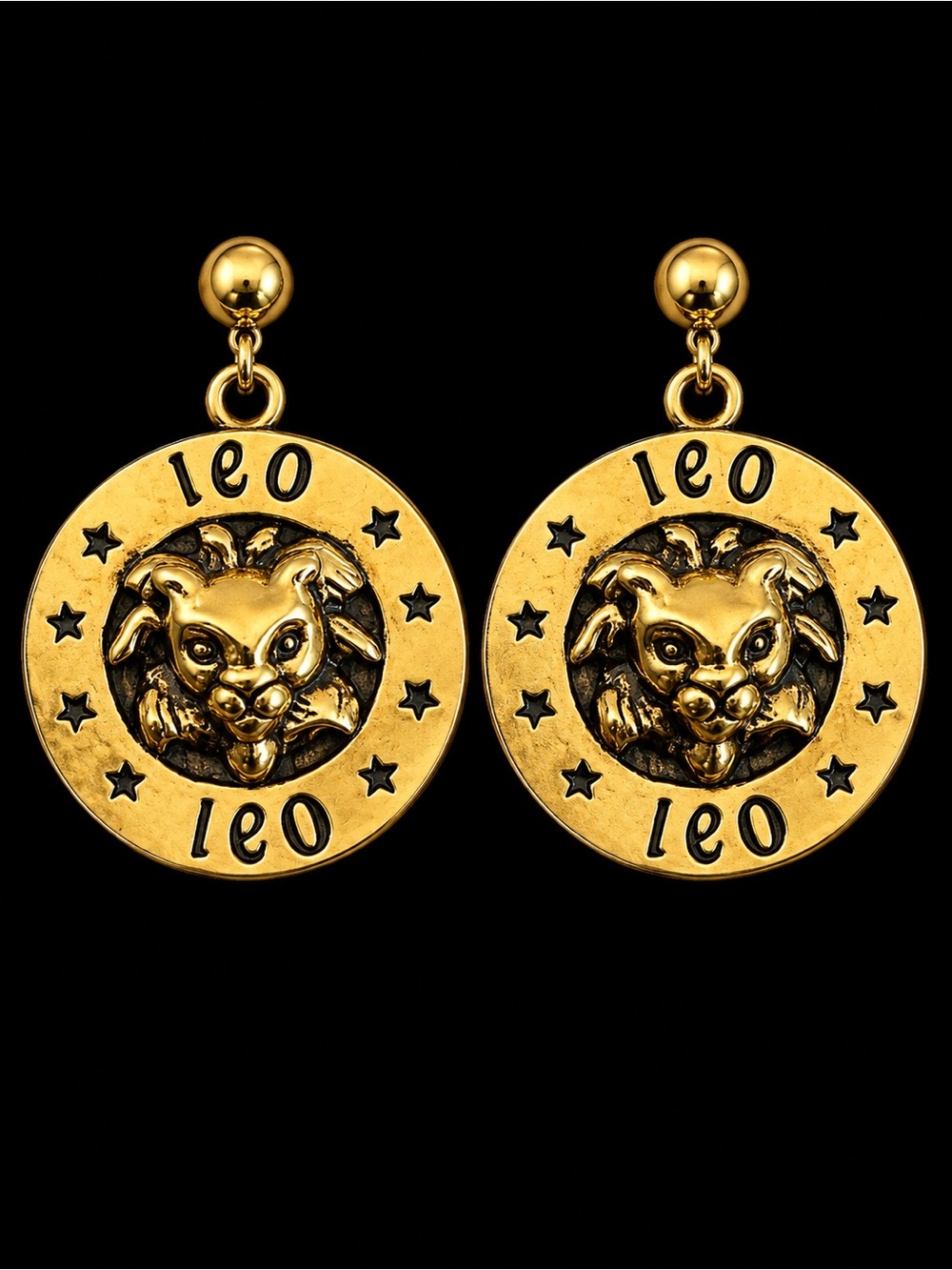Avon Gold Leo Zodiac Drop Earrings